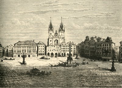 द ग्रेट स्क्वायर, प्राग, 1890। द्वारा अज्ञात