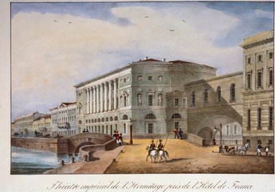 1840 के दशक में सेंट पीटर्सबर्ग में हरमिटेज थियेटर। द्वारा अज्ञात