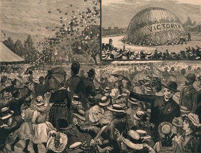 1887 में हाइड पार्क में लंदन स्कूलों के बच्चों के लिए जयंती समारोह। द्वारा अज्ञात