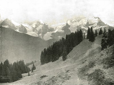 जुंगफ्रा और उसके पड़ोसी, स्विट्जरलैंड, 1895। द्वारा अज्ञात