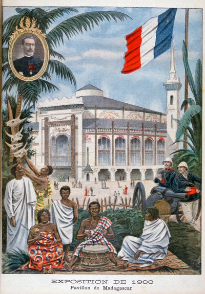 1900, पेरिस, 1900 की सार्वभौमिक प्रदर्शनी में मैडागास्कैन पैवेलियन द्वारा अज्ञात