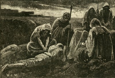 1890 के शाबुल और जोनाथन की कब्र पर द जैबेश शोक के लोग। द्वारा अज्ञात