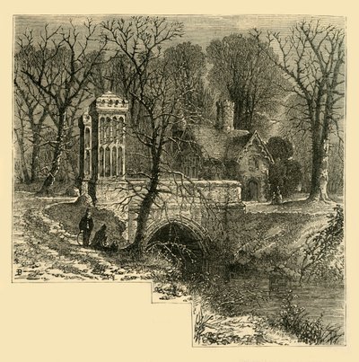 Moat, फुलहम पैलेस, c1878। द्वारा अज्ञात