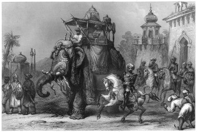 नाना साहिब अपने अनुरक्षण के साथ, c1860 द्वारा अज्ञात