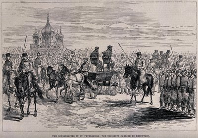 निहिलिस्ट्स सेंट पीटर्सबर्ग, सीए 1881 में निष्पादन के लिए ले गए द्वारा अज्ञात