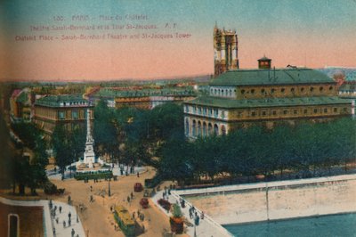 प्लेस डु चेन्लेट - सारा बर्नहार्ट थियेटर और टूर सेंट-जैक्स, c1920 द्वारा अज्ञात
