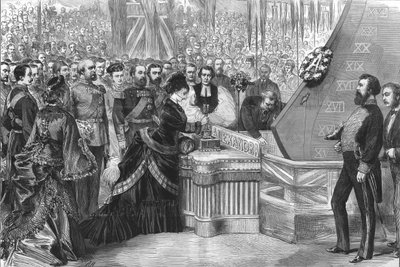 वेल्स की राजकुमारी ने नया आयरनक्लाड जहाज अलेक्जेंड्रा, 1875 में लॉन्च किया द्वारा अज्ञात