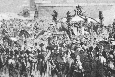 वेस्टमिंस्टर का जुलूस, 31 जनवरी, 1856, 1901। द्वारा अज्ञात
