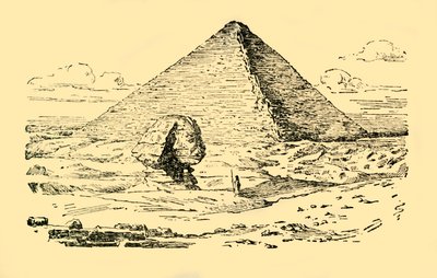 मिस्र के राजा खूफू और ग्रेट स्फिंक्स का पिरामिड मकबरा, c1930। द्वारा अज्ञात