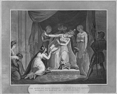 किंग स्टीफन की रानी, अपने पति की ओर से महारानी मटिल्डा के साथ, 1838 में द्वारा अज्ञात