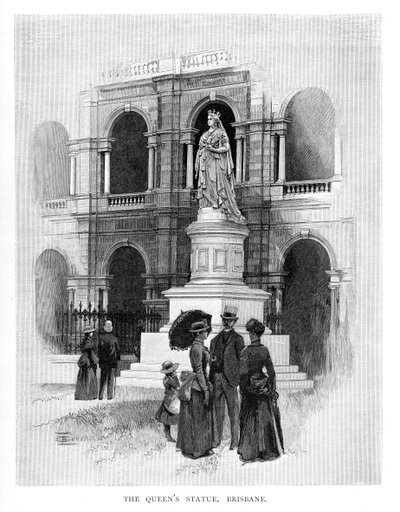 क्वींस स्टैच्यू, ब्रिस्बेन, ऑस्ट्रेलिया, 1886 द्वारा अज्ञात