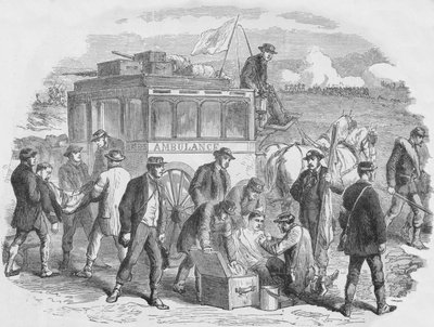 द रेड क्रॉस सोसाइटी एट वर्क आउटसाइड पेरिस, 1870, 1884 द्वारा अज्ञात
