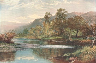 Derwent Water में बहने वाली नदी, c1902। द्वारा अज्ञात
