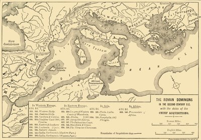 दूसरी शताब्दी ईसा पूर्व, 1890 की तारीखों के साथ दूसरी शताब्दी ईसा पूर्व में रोमन डोमिनियन। द्वारा अज्ञात