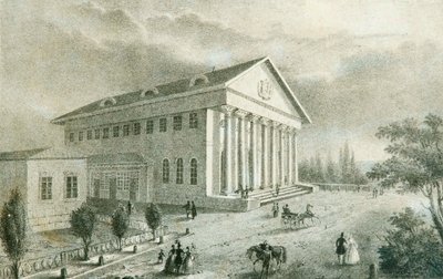 पेत्रोव्स्की पार्क, मॉस्को, रूस में ग्रीष्मकालीन थियेटर, 1840 के दशक में द्वारा अज्ञात
