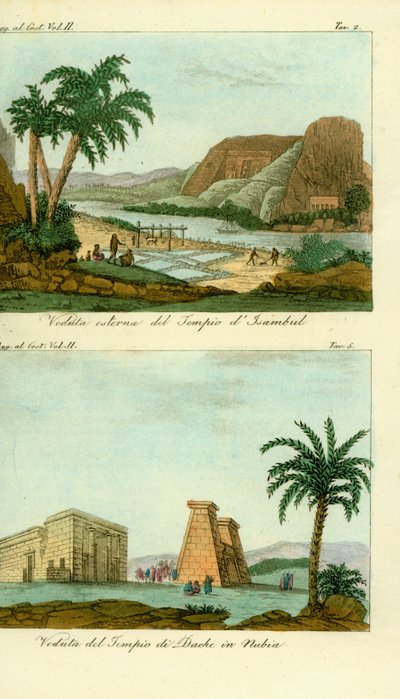 अबू सिंबल (इसांबुल), नूबिया में रामसेस द्वितीय का मंदिर, और डक्का, नूबिया में थोथ का मंदिर द्वारा अज्ञात
