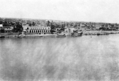 31 वीं ब्रिटिश सामान्य अस्पताल, बगदाद, मेसोपोटामिया, WWI, 1918 से टाइग्रिस नदी द्वारा अज्ञात