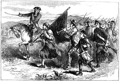स्प्रिंगफील्ड में काले झंडे के साथ भीड़, c1776-1781 c1880 द्वारा अज्ञात