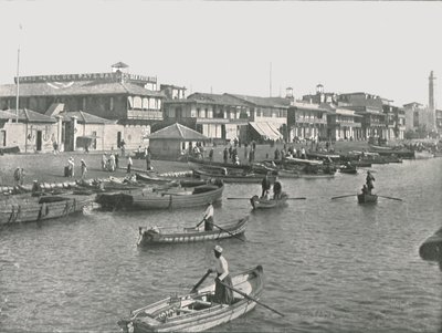 पोर्ट सईद, मिस्र में 1895 में स्वेज नहर का प्रवेश द्वार। द्वारा अज्ञात