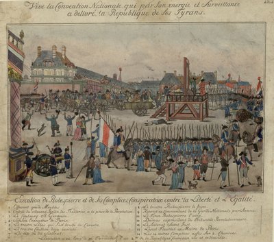28 जुलाई 1794 को रोबेस्पिएरे और उनके समर्थकों का निष्पादन द्वारा अज्ञात