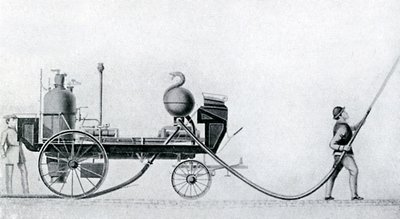पहला स्टीम फायर इंजन, c1830 द्वारा अज्ञात
