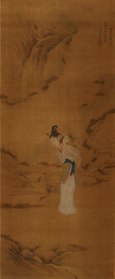 फूलों की टोकरी के साथ देवी मगु, किंग राजवंश 1645-1911 द्वारा अज्ञात