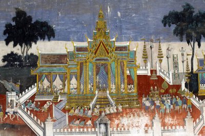 सिल्वर शिवालय परिसर की दीवारों का आंतरिक भाग भित्ति चित्रों से आच्छादित है, जिसमें रीम्कर की कहानियों को दर्शाया गया है, अर्थात क्लासिक भारतीय महाकाव्य, रामायण का खमेर संस्करण। भित्ति चित्रों के कुछ हिस्से खराब हो गए हैं और मौसम खराब हो गया है। भित्ति चित् द्वारा अज्ञात