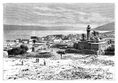 तिबरियास, इज़राइल की झील और शहर, 1895 द्वारा अज्ञात