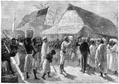हेनरी मॉर्टन स्टेनली और डॉ। डेविड लिविंगस्टोन, अफ्रीका, 19 वीं शताब्दी के बीच की बैठक द्वारा अज्ञात