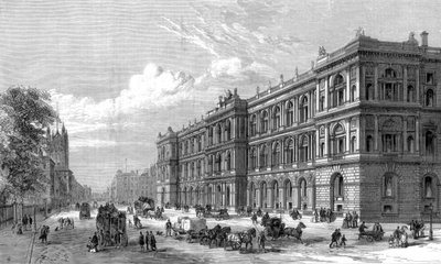 नया घर और औपनिवेशिक कार्यालय, संसद मार्ग, वेस्टमिंस्टर, लंदन, 1875 द्वारा अज्ञात