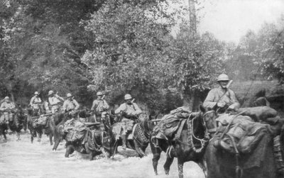 2 सितंबर 1918 को घोड़ा, आइज़ेन, फ्रांस द्वारा मशीन गन यूनिट की पुनः आपूर्ति द्वारा अज्ञात