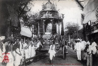 चेट्टियारों का चांदी का रथ, साइगॉन, वियतनाम, 1912 द्वारा अज्ञात