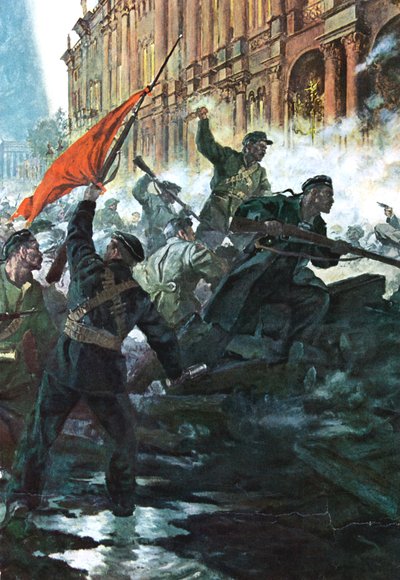 विंटर पैलेस, सेंट पीटर्सबर्ग, रूसी क्रांति का तूफान, अक्टूबर 1917 द्वारा Unbekannt