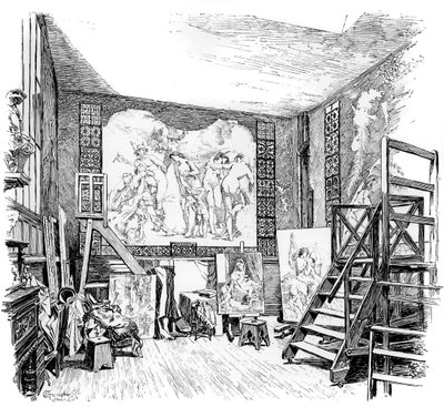 पॉल-जैक्स-ऐम बॉड्री का स्टूडियो, c1880-1882 द्वारा अज्ञात