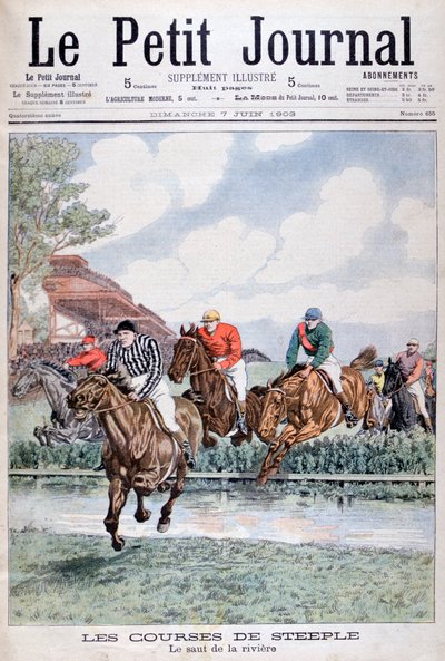 स्टीपलचेज़, ऑटुइल, 1903 पर पानी कूदता है द्वारा अज्ञात