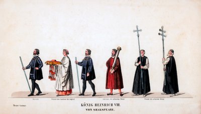 शेक्सपियर प्ले, हेनरी VIII, 19 वीं सदी के लिए रंगमंच की वेशभूषा डिजाइन द्वारा अज्ञात