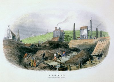 कंबर्न और रेड्रूथ, कॉर्नवाल, c1860 के बीच टिन की खान द्वारा अज्ञात