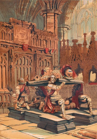 वेस्टमिंस्टर एब्बे में सर फ्रांसिस वेरे का मकबरा, c1845, 1864 द्वारा अज्ञात