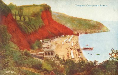 Torquay, Oddicombe Beach, 19 वीं 20 वीं सदी के अंत में। द्वारा अज्ञात