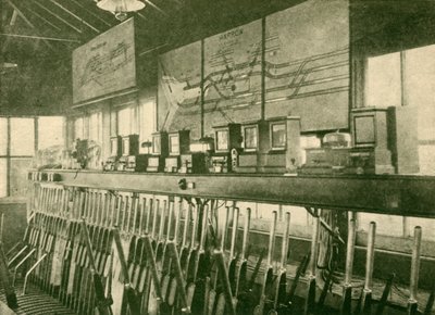 सिग्नल-बॉक्स, मेट्रोपॉलिटन रेलवे, 1930 में ट्रेन आंदोलन आरेख। द्वारा अज्ञात