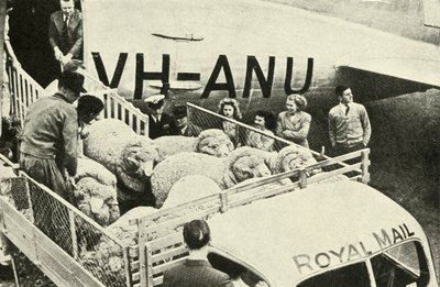 ट्रांसपोर्टिंग प्राइज़ रेम्स बाय एयर, c1948। द्वारा अज्ञात