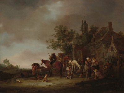 एक सराय में रुकते यात्री, 1643। द्वारा अज्ञात