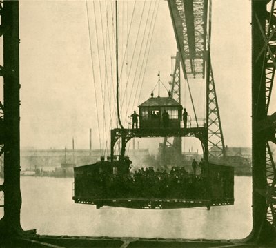 ट्रैवलिंग कार, ट्रांसपोर्टर ब्रिज, मिडल्सबोरो, c1930। द्वारा अज्ञात