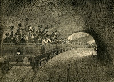 अंडरग्राउंड रेलवे पर ट्रायल ट्रिप, 1863, सी 1876। द्वारा अज्ञात