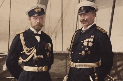 1905 में ब्योर्को में ज़ार निकोलस द्वितीय और कैसर विल्हेम द्वितीय। द्वारा अज्ञात
