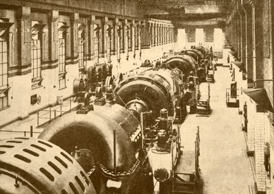 1930 के मेट्रोपोलिटन रेलवे में नेस्डन पावर हाउस में टर्बो-जेनरेटर। द्वारा अज्ञात