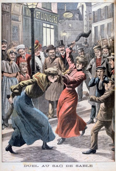 सैंडबैग से लड़ने वाली दो महिलाएं, 1903 द्वारा अज्ञात