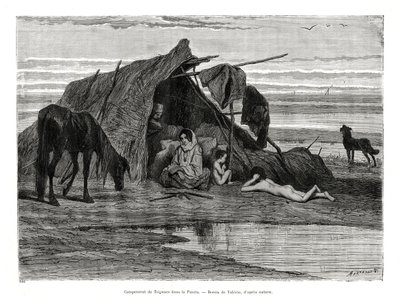 1886 में पुस्ज़्टा में डेरा डाले हुए त्ज़िगनस द्वारा अज्ञात