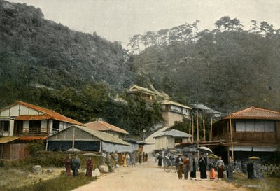 Une Rue A Nunobiki, Pres De Kobe, A Road in Nunobiki, कोबे के पास, 1900। द्वारा अज्ञात