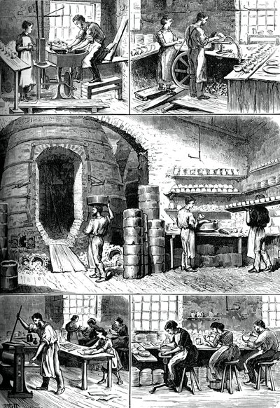 विभिन्न मिट्टी के बर्तनों की प्रक्रिया, c1880 द्वारा अज्ञात